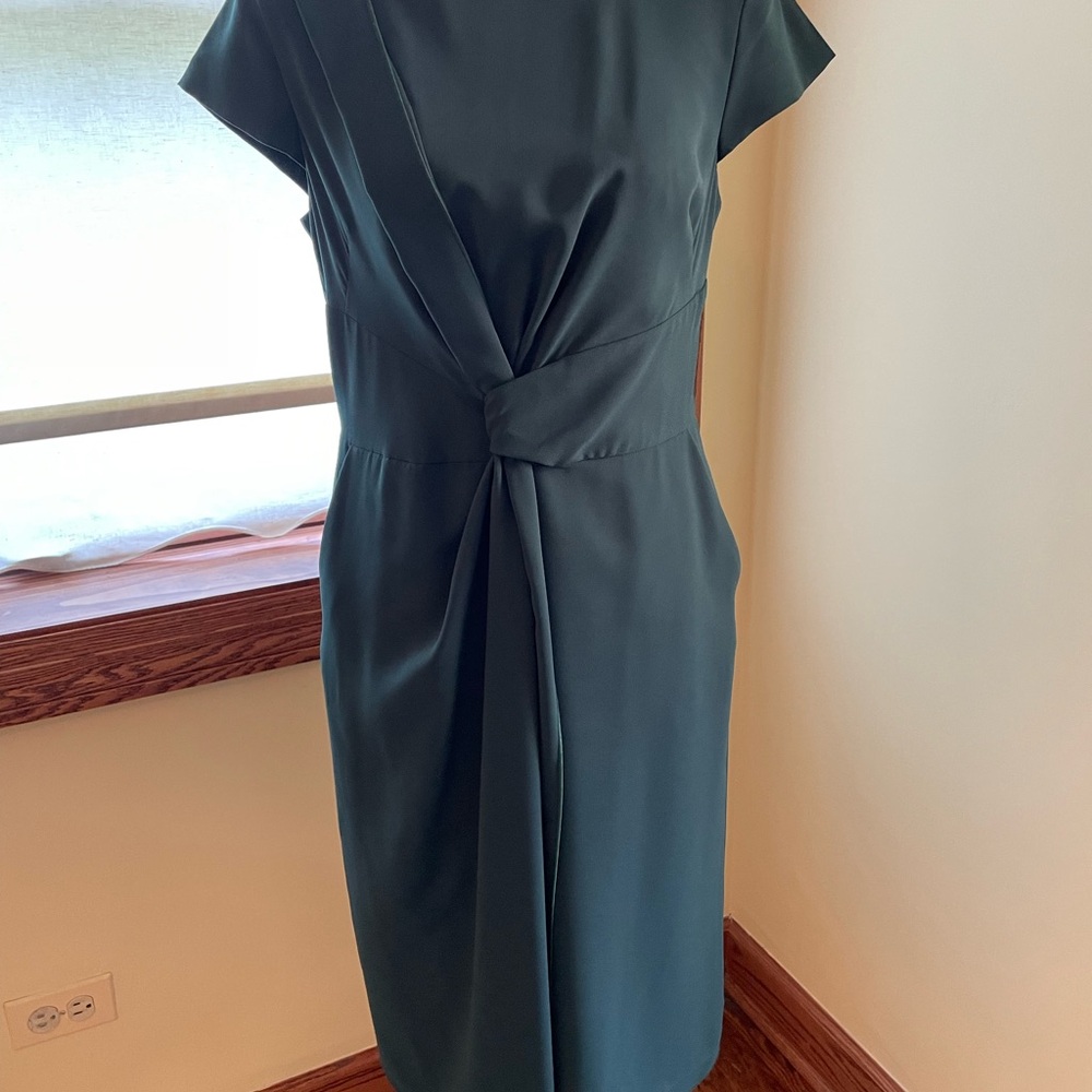 Ann Taylor Blue-Green Sheath Midi Dress